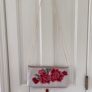 Elegant Floral Embroidered Clutch